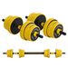Set Manubri Regolabili 2 In 1 Con Barra Bilanciere, Pesi Manubri Pesi Con 12 Dischi Per Allenamento Casa/Palestra, Nero E Giallo_desvips.com