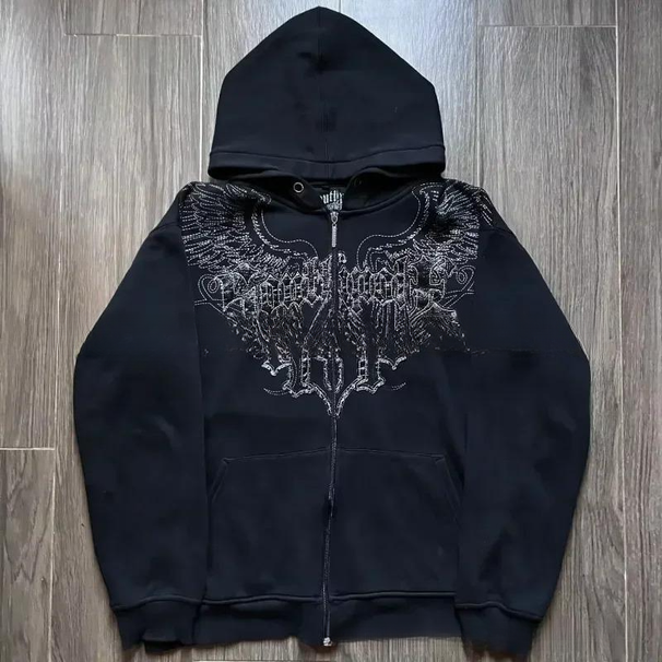 Cool Kids Jacket 2025 New Cross Hooded Cardigan Bowknot Print Versatile Hoodie_desvips.com