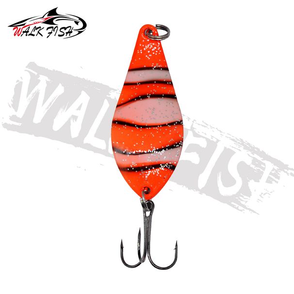 WALK FISH Spinning Fishing Bait 68mm 15g Colored Sequin Three-hook Metal Sequin Trout Fishing Bait Artificial Bait Fishing Gear_desvips.com