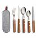 Outdoor Tableware Stainless Steel Knife And Fork Spoon Set Portable Outdoor Steak Wooden Handle Western Dining Tableware Set_desvips.com