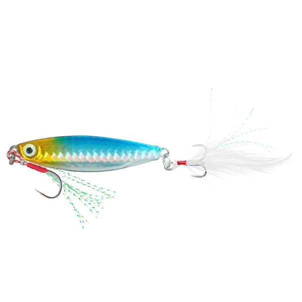 Luya Reinforced Feather Three Hook Slow Shake Blade Glitter Bait Hard Bait Fishing Gear_desvips.com
