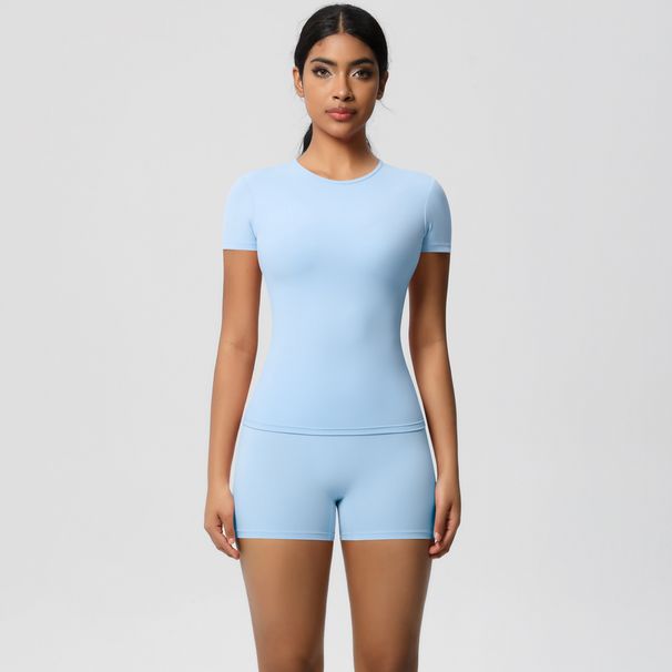 Women's Quick Drying Breathable Solid Color Yoga Suit Set Nude Feel Tight Fitting Brushed Eight Piece Fitness Sports Outfit_desvips.com