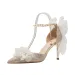 The New Style Sparkles The Pearl Chain Crystal Shoe Large Size Feeg High-heeled Shoes_desvips.com