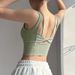 001 Sports Vest With Chest Pads, Yoga Wear, Camisole, Feminine Style, Wide Shoulder Straps, Running Fitness Top_desvips.com