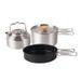 Outdoor Stainless Steel Cookware Set - Non-Stick Frying Pan Camping Pot & Kettle Lightweight & Portable For 3-4 People Perfect For Hiking & Picnics_desvips.com