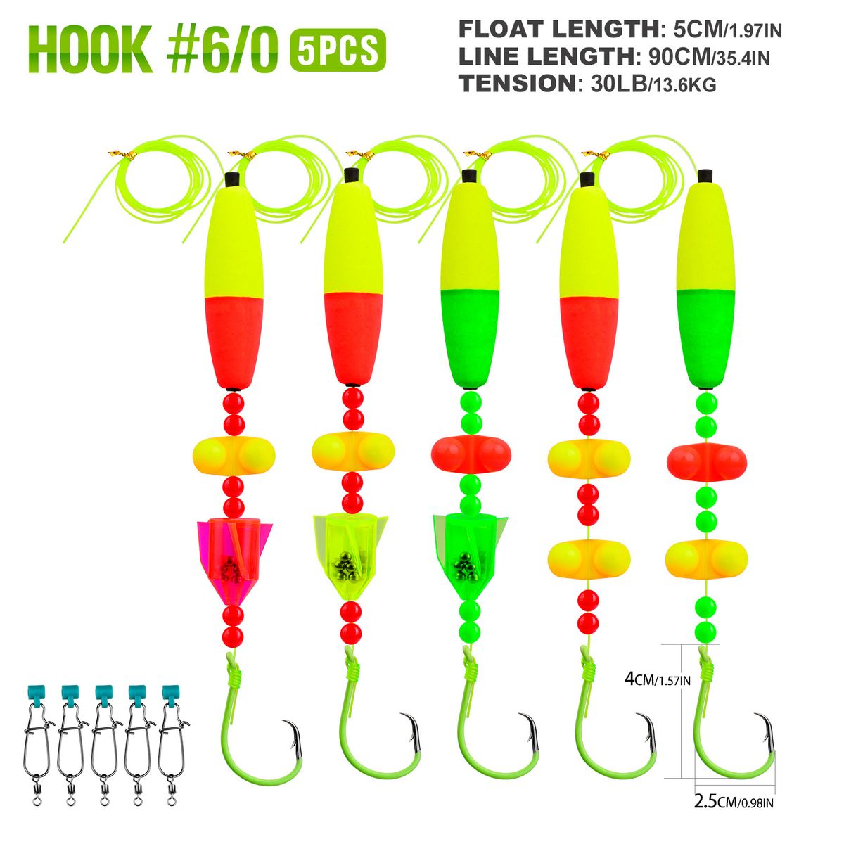 Catfish Rig Cigar Floating European Style Kuyu Long Casting Round Hook Eye-catching Float Fishing Gear Accessories_desvips.com