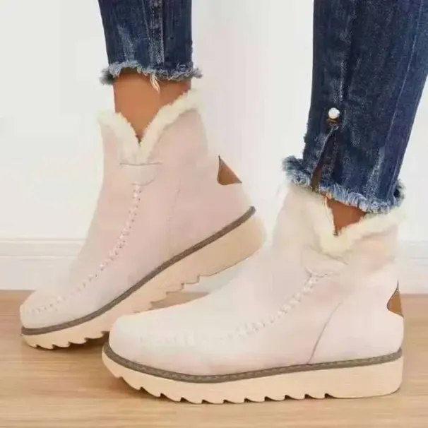 Woman Winter Fashion Snow Casual Leather Cotton Ladies Boots Knee High Boots Platform Shoes Botines Mujer XW6.5_desvips.com